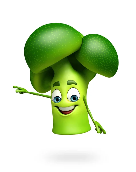 Cartoon character of broccoli fruit — Stock Photo, Image