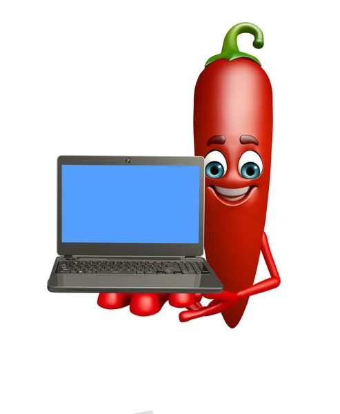Cartoon character of  red chili fruit — Stock Photo, Image