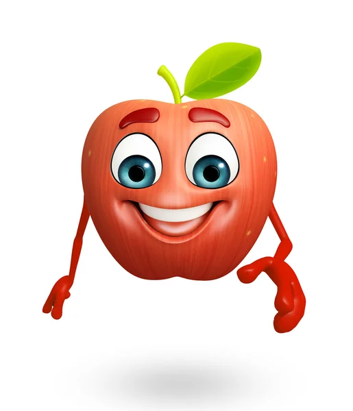 Stripfiguur van apple fruit — Stockfoto