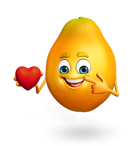 Cartone animato personaggio di papaya — Foto Stock