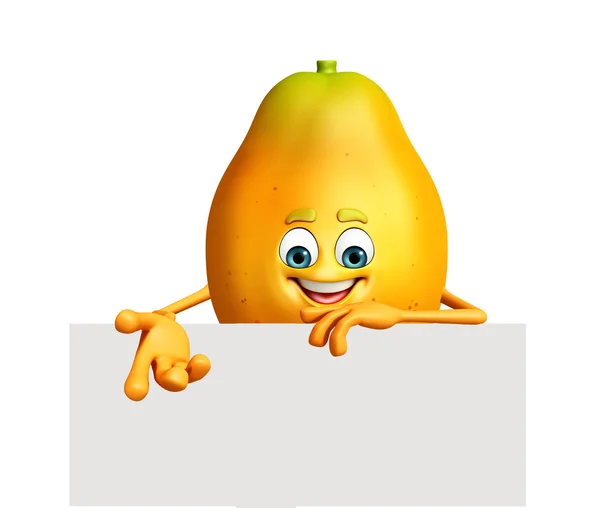 Stripfiguur voor papaya — Stockfoto