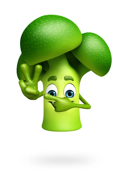 Caráter dos desenhos animados de brócolis — Fotografia de Stock