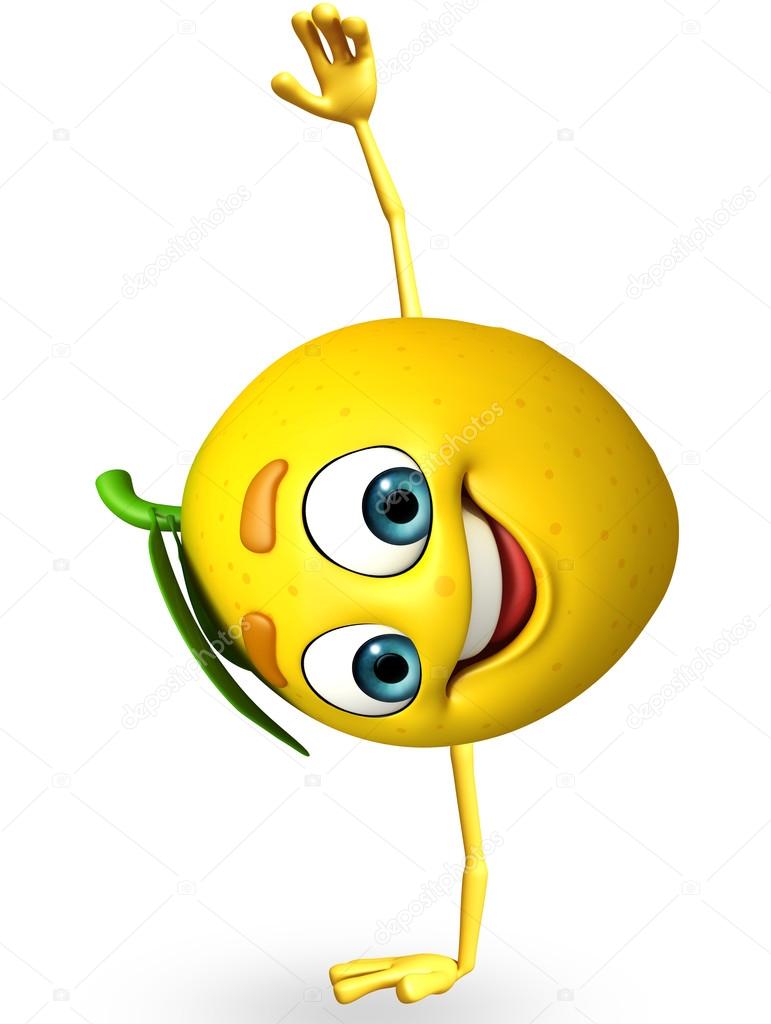 Cartoon character of lemon