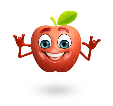 Çizgi film karakteri elma meyve