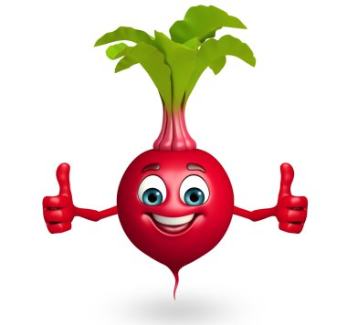 Çizgi film karakterini pancar kökü