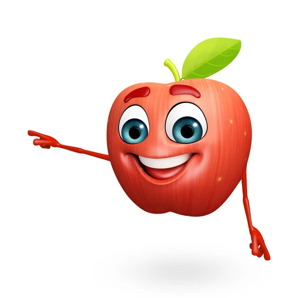 Мультяшний характер яблучних фруктів — стокове фото