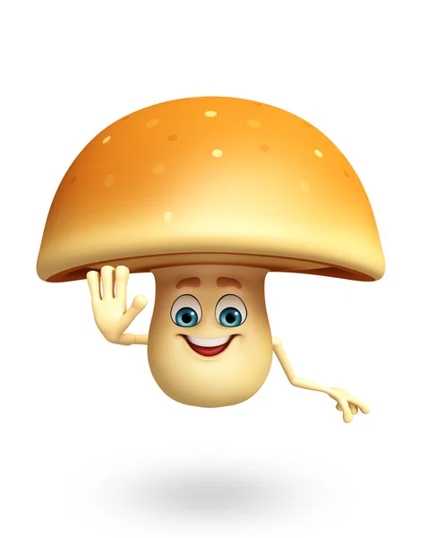 Caráter de desenho animado de cogumelo — Fotografia de Stock