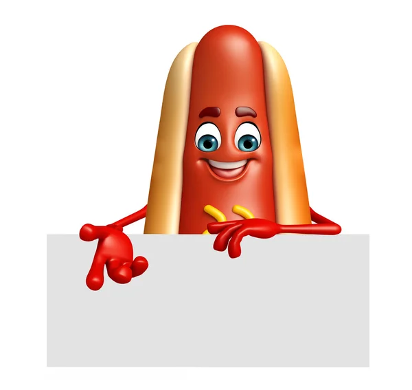 Stripfiguur van hotdog — Stockfoto