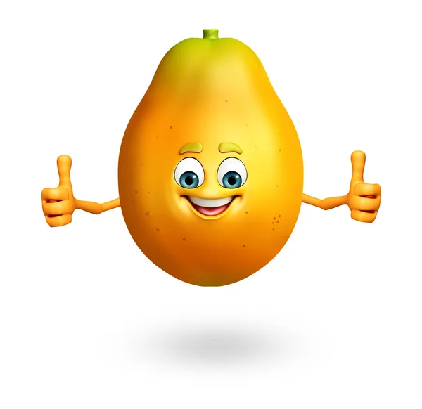 Stripfiguur voor papaya — Stockfoto