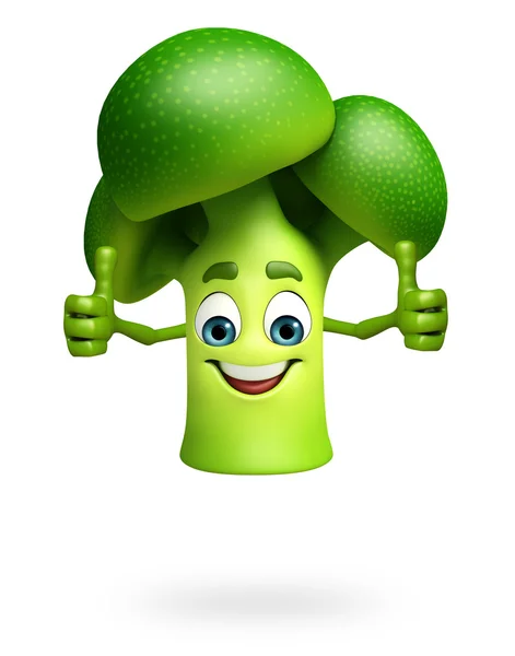 Seriefiguren broccoli frukt — Stockfoto