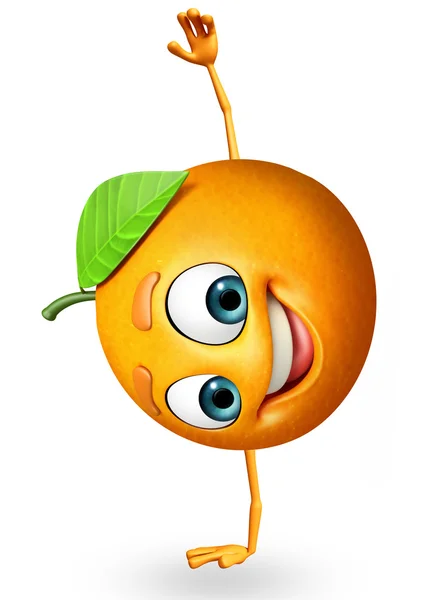 Personagem de desenho animado de laranja — Fotografia de Stock