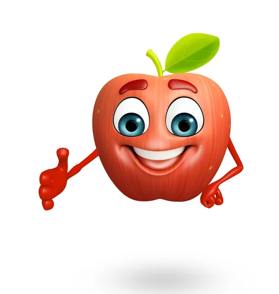 Stripfiguur van apple fruit — Stockfoto