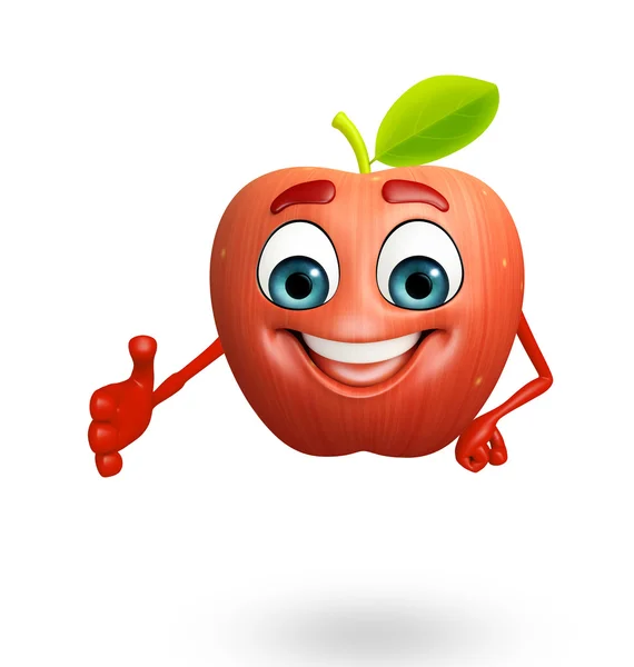 Cartoon character of apple fruit