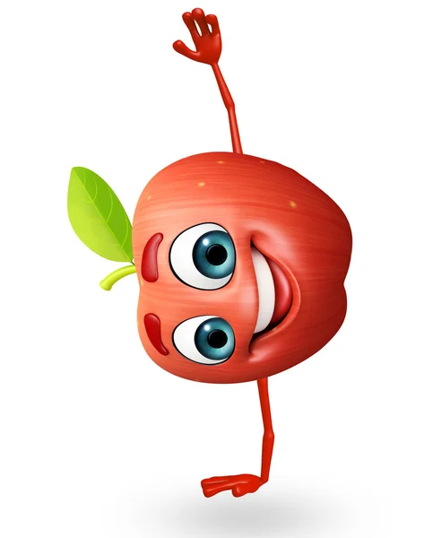 Kreslená postavička jablko ovoce — Stock fotografie