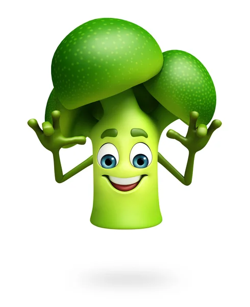 Seriefiguren broccoli frukt — Stockfoto