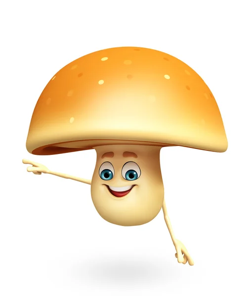 Caractère de dessin animé de champignon — Photo