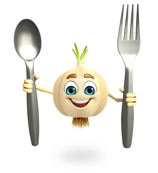 Cartoon character of garlic — Stock Photo, Image