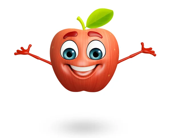 Мультфильм характер яблочных фруктов — стоковое фото
