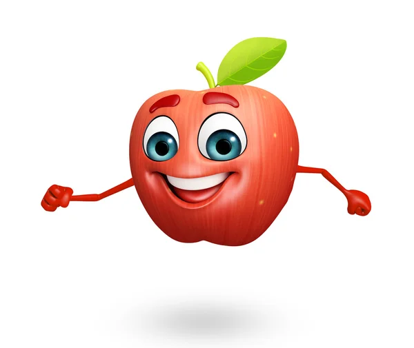 Kreslená postavička jablko ovoce — Stock fotografie