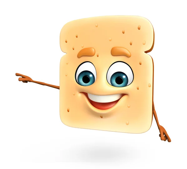 Cartoon character of bread — Stock Photo, Image