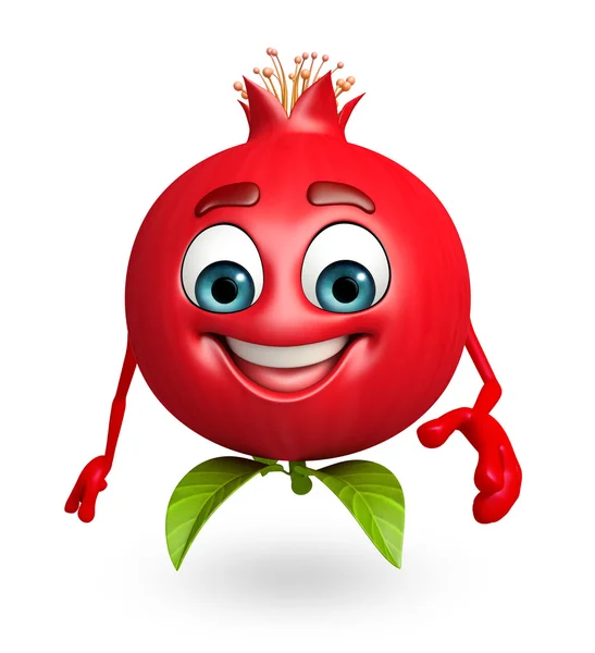 Cartoon character of pomegranate fruit — Stock Photo, Image