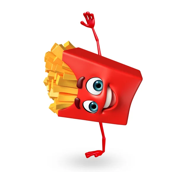 Cartoon character of french fries — Stock Photo, Image