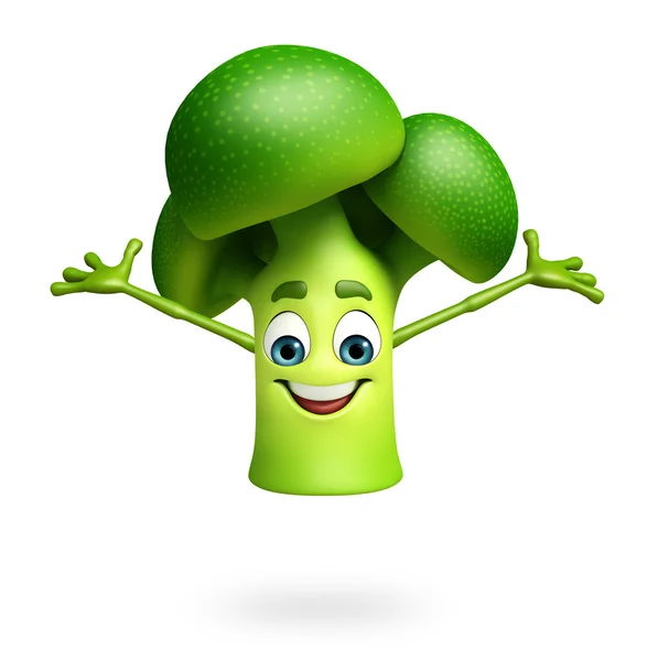 Cartone animato personaggio di frutta broccoli — Foto Stock