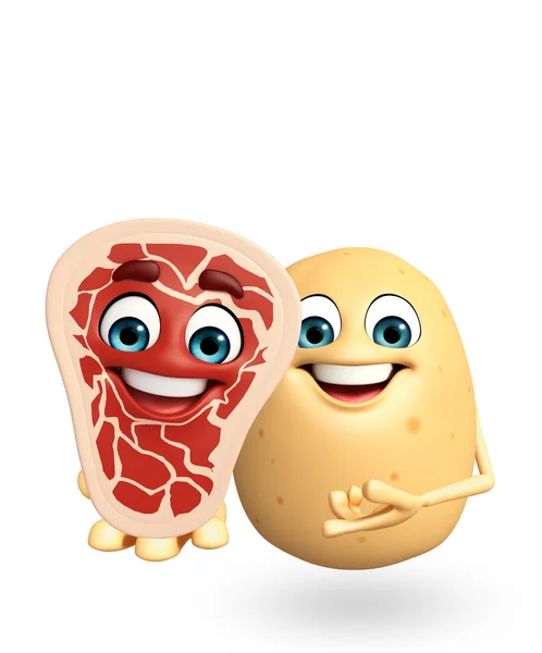 Cartone animato personaggio di frutta di patate — Foto Stock
