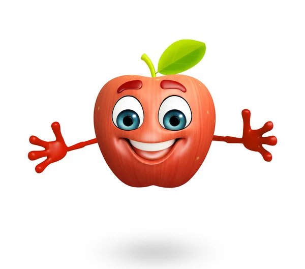 Stripfiguur van apple fruit — Stockfoto