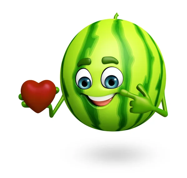 Zeichentrickfigur Wassermelone — Stockfoto