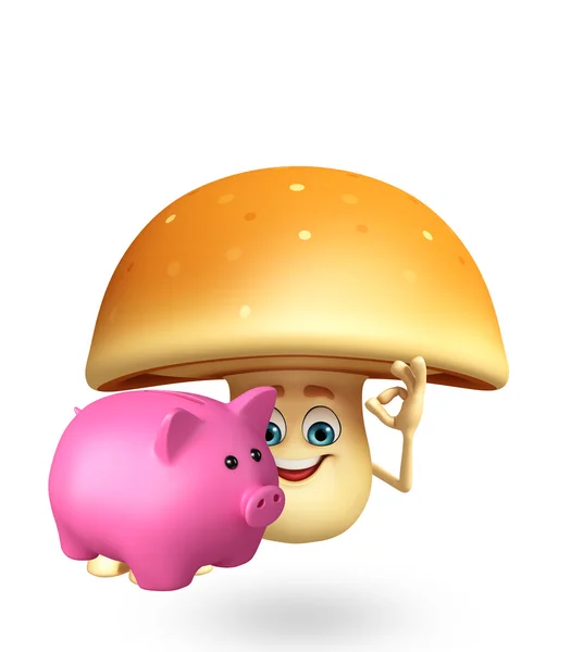 Cartone animato personaggio di fungo — Foto Stock