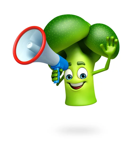 Brokkoli gyümölcs rajzfilmfigura — Stock Fotó