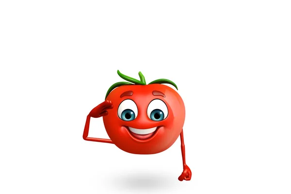 Carácter de dibujos animados de la fruta del tomate — Foto de Stock