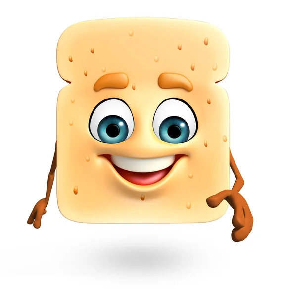 Cartoon character of bread — Stock Photo, Image