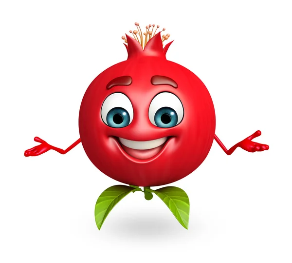 Cartoon character of pomegranate fruit — Stock Photo, Image