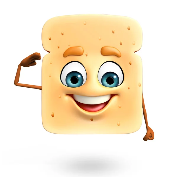 Caráter de desenho animado de pão — Fotografia de Stock