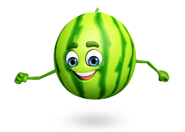 Zeichentrickfigur Wassermelone — Stockfoto