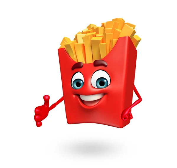 Cartoon character of french fries — Stock Photo, Image