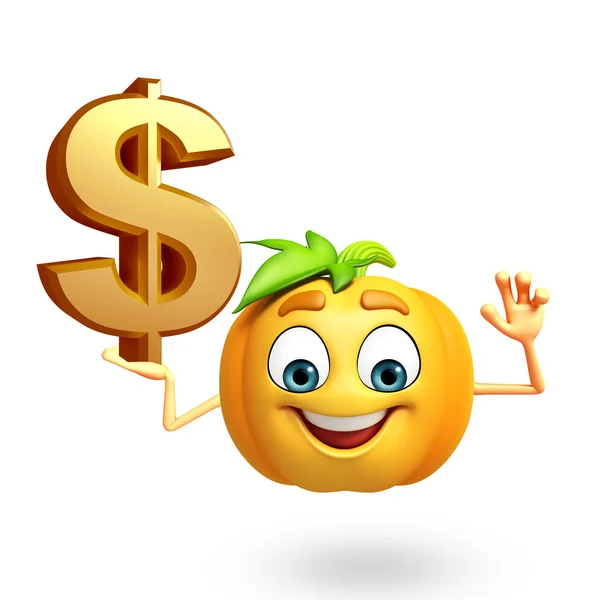 Cartoon character of pumpkin — Stock Photo, Image