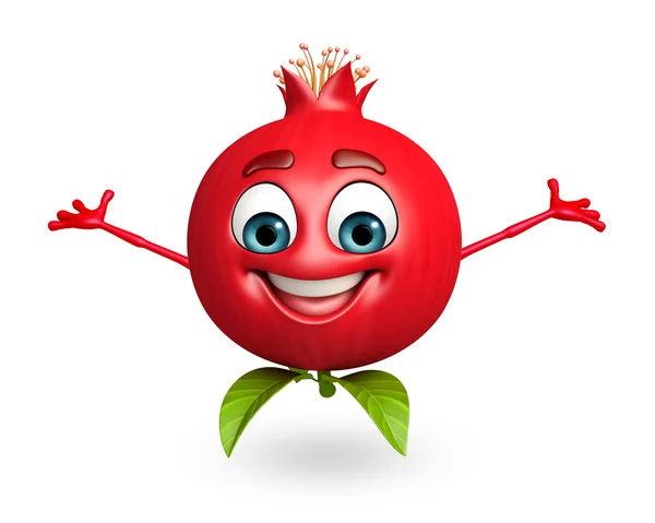 Cartoon character of pomegranate fruit — Stock Photo, Image