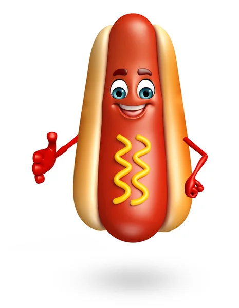 Stripfiguur van hotdog — Stockfoto