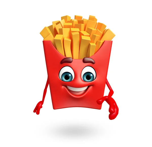 Cartoon character of french fries — Stock Photo, Image