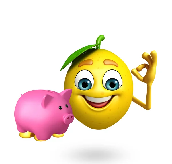 Cartoon character of lemon — Stock Photo, Image