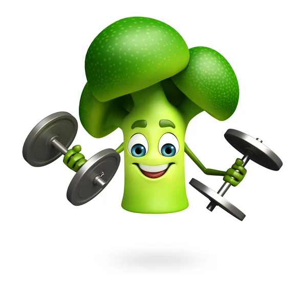 Мультфильм характер брокколи фрукты — стоковое фото
