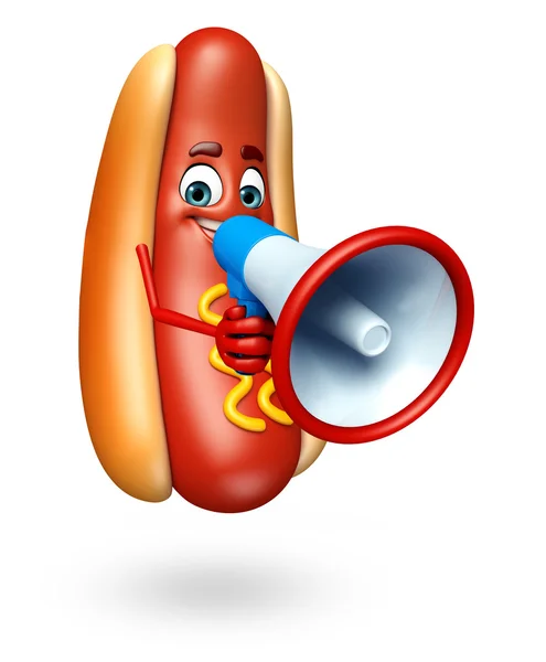 Stripfiguur van hotdog — Stockfoto