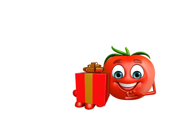 Cartone animato personaggio di frutta di pomodoro — Foto Stock