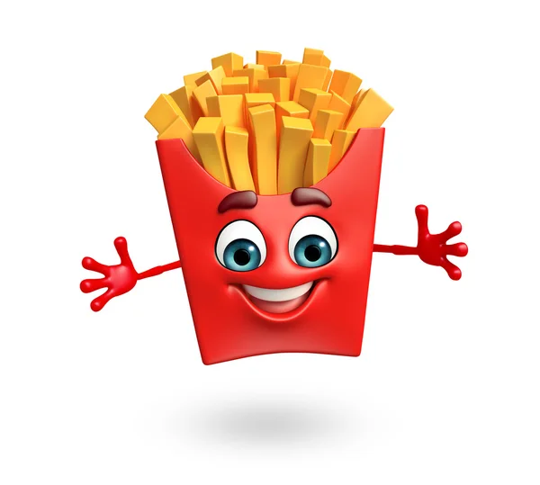 Tecknad karaktär av pommes frites — Stockfoto