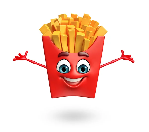 Cartoon character of french fries — Stock Photo, Image