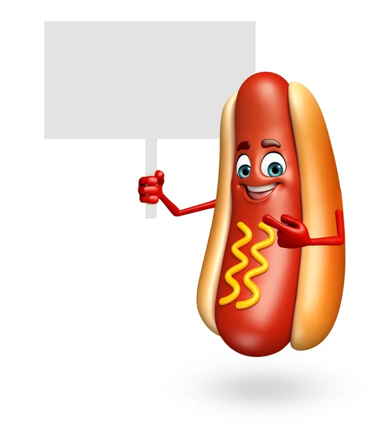 Cartoon character of hot dog — Stock Photo, Image