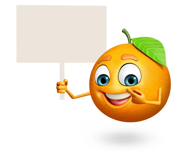 Caractère de dessin animé de l'orange — Photo